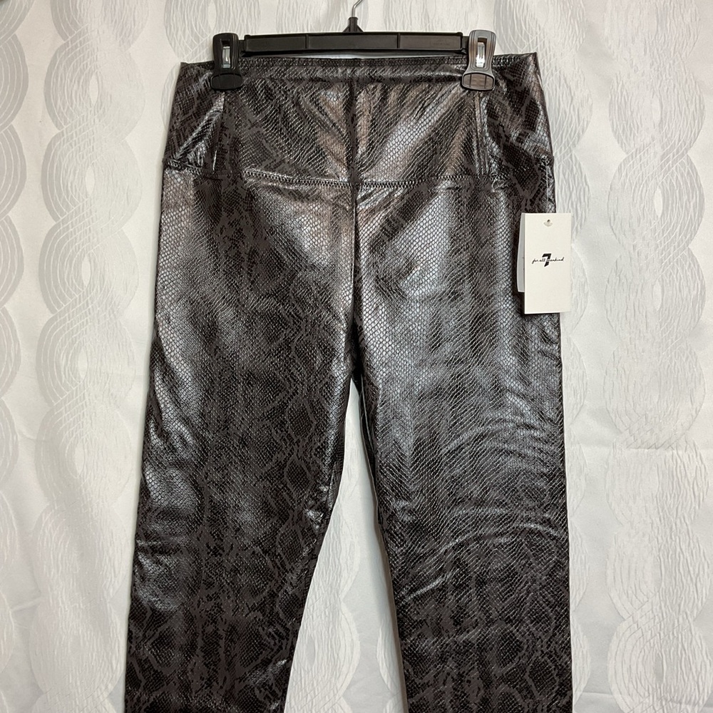 7 For all Mankind Snake Print Faux Leather Leggings. NWT med - Picture 2 of 14